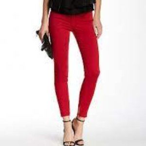 J Brand ankle crop Jeans in red burn wash sz28